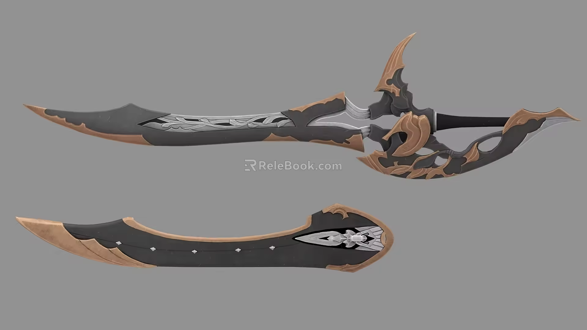 Game Props Cold Weapon Sword Long Gun Dagger Weapon 3d model
