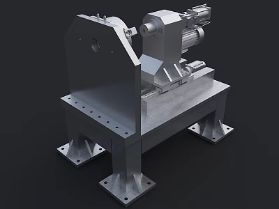 small horizontal lathe 3d model
