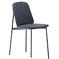 Modern Style Gray And Beige Chairs With Black Metal Legs Design
