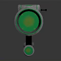 Futuristic Energy Weapon With Green Glowing Barrel Yellow Lightning Symbol And Mechanical Design