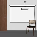 Projection Curtain Projector Screen Equipment Display Screen Projector Laser TV Single Chair 3d model