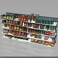 Multi tier Retail Display Shelf With Various Products Arranged Neatly
