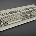 Vintage Computer Keyboard With Classic Key Layout And Multiple Gray White Keys 3d model