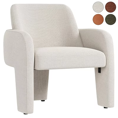 Comfortable Lounge Chair Beige Upholstered Design With Brown Green Color Options Armrests For Modern Spaces 3d model