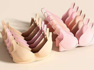 Soft Comfortable Bras In Various Pastel Shades For Daily Wear And Style 3d model