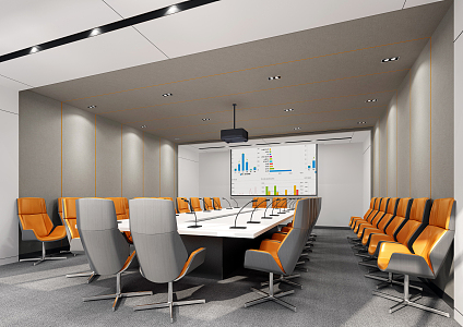 Modern Meeting Room Meeting Table and Chair 3d model