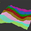 Detailed Pink And White Terrain Model Featuring Mountain Ranges And Valleys 3d model
