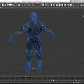 Bald Headed Game Movie Character With Red Eyes And Armored Mechanical Suit