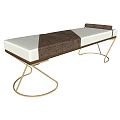 Modern Massage Bed With White And Brown Surface And Metal Frame Design 3d model