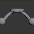 Shiny Silver Metal Hook With Modern Design And Double Ball Ends And Screws