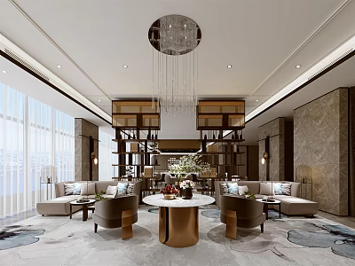 New Chinese-style reception area sales department 3d model