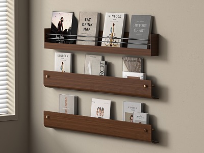 Middle Style Bookcase Bookshelf 3d model