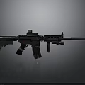 Modern Tactical Rifle 3D Rendered With Scope Grip And Metal Finish