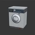 Modern Stainless Steel Washing Machine With Digital Control Panel And Circular Door