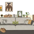 Modern double sofa 3d model