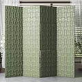 Modern Green Room Divider With Wavy Texture And Folding Design For Interior 3d model