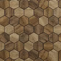 Hexagonal Wooden Tiles Pattern With Natural Wood Grain For Interior Surface 3d model