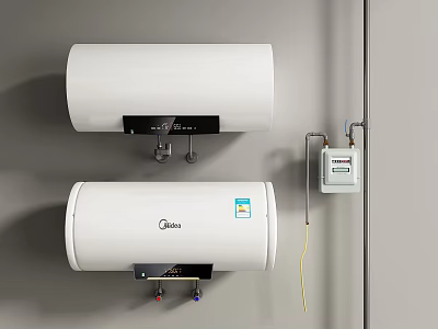 modern water heater electric water heater gas meter 3d model