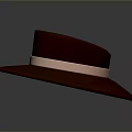 Fashionable Brown Wide Brimmed Hat With Pink Ribbon Trim For Daily Wear