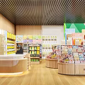 Spacious Supermarket Department Store Interior With Well Organized Shelves And Colorful Product Displays