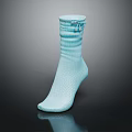 Light Blue Knitted Sock With Bow Detail And Soft Texture For Casual Wear