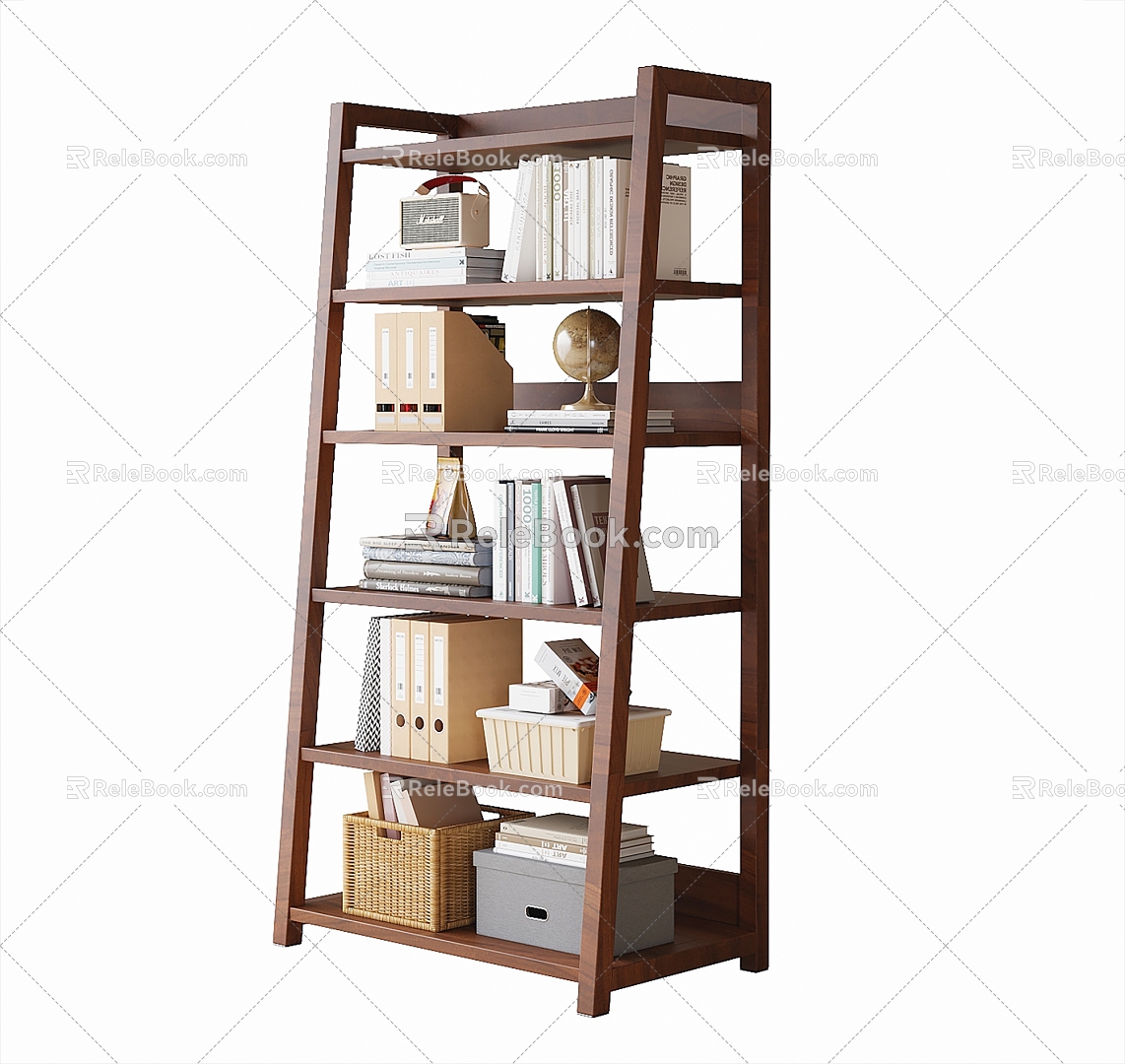 Modern Storage Rack Decorative Shelf Bookshelf 3d model