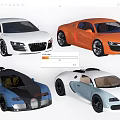 Luxury Sports Cars in Various Colors with Modern Sleek Stylish Exterior Design