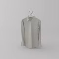 Light Gray Collared Long Sleeved Shirt Hanging On Hanger Simple Design