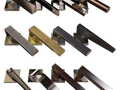 Modern door handle door handle hardware door handle combination 3d model