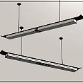 Sleek Modern Long Rectangular Pendant Lights With Metal Frame And White Illumination