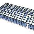 Rectangular Metal Grille With Grid Design And Blue Background Panels
