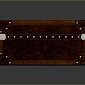 Vintage Brown Leather Trunk With Metal Locks And Decorative Rivets