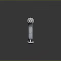 Futuristic Sci-Fi Weapon Silver Metallic Gun Design With Reflective Barrel And Grip