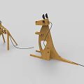 Creative Wooden Animal Shaped Table Lamps Giraffe and Dog Designs with Black Shades
