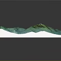 3D Topographic Terrain Model Featuring Green Blue Color And Mountainous Textured Surface