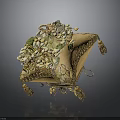 Elegant Decorative Box With Beige Surface And Floral Leaf Tassel Accents