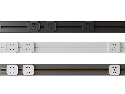 Modern Track Socket System With Multiple Outlets In Various Colors For Home Use 3d model