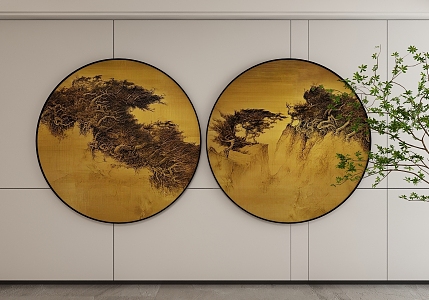 New Chinese Style Decorative Hanging Painting 3d model