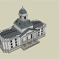 Classical Architecture Exterior Design Featuring Domed Roof Columned Portico Windows And Steps