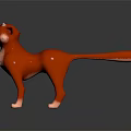 Red Horned Cat Like Creature Character Toy With Blue Eyes And White Paws