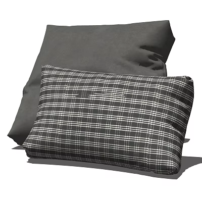 Gray and Black White Plaid Pillows for Cozy Home Decor Accent 3d model
