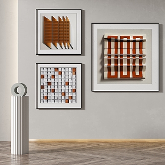 three-dimensional geometric decorative painting 3d model