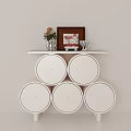 Modern Cream Style End View Cabinet 3d model