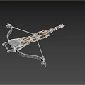 Medieval Vintage Crossbow Weapon With Wooden Metal Structure And Mechanical Parts