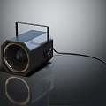 Modern Black Wired Audio Speaker With Portable Handle And Smooth Surface Reflection 3d model