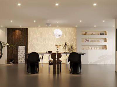 Modern Beauty Hair Salon Interior With Comfortable Chairs Styling Stations And Decorative Plants 3d model