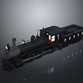 Detailed Vintage Black Steam Train Model With Number 3333 And Headlights