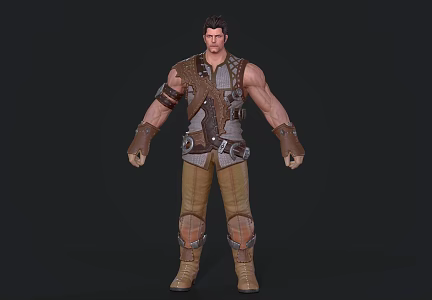 Modern Man Male Warrior Cartoon Man Anime Man Game Character 3d model