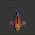 Modern Fish Cold Water Fish Goldfish Gold Grass 3d model