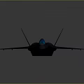 Sleek Dark Military Fighter Jet With Blue Cockpit And Aerodynamic Design